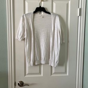 Caslon short sleeved cardigan in white size L